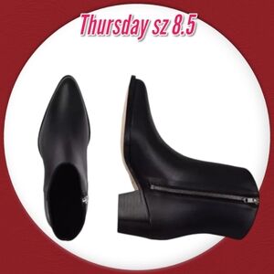 New Thursday Boot Co Country Black Leather Western Block Heel Boots sz 8.5